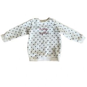 H&M White Polka Dot Kids Sweatshirt - EUC